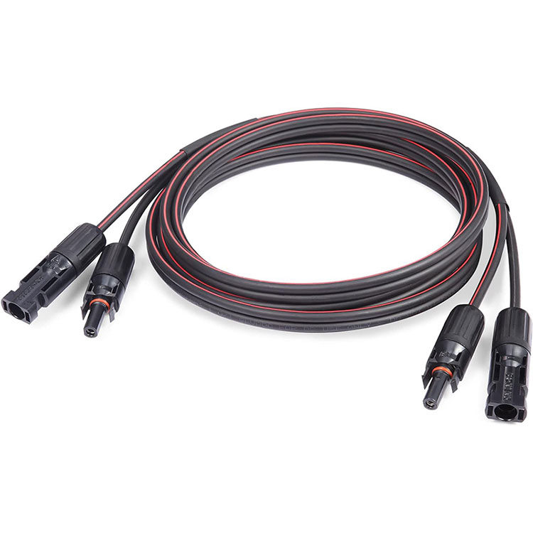 Kabel Suria Teras Berkembar Merah dan Hitam 30Ft 10AWG
