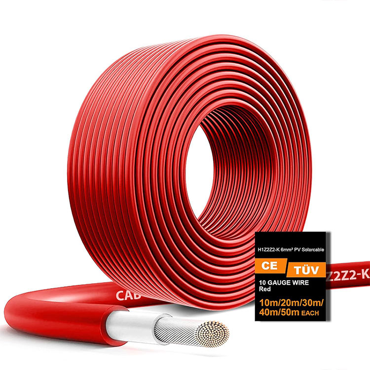 Pengebumian Bumi Tugas Berat Diluluskan Talian Suria Merah 6mm2